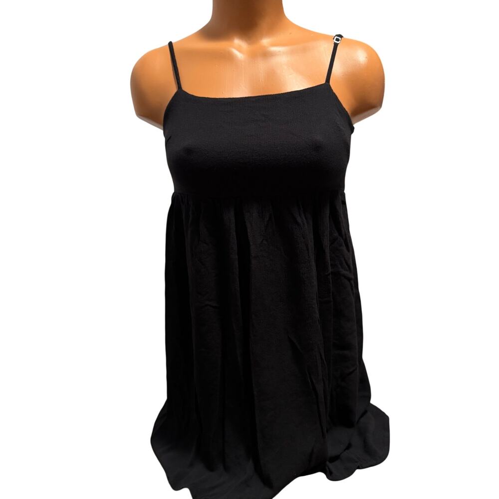 Wild Fable Womens XS Black Open Back Mini Dress Cutout Tie Back Babydoll Cami
